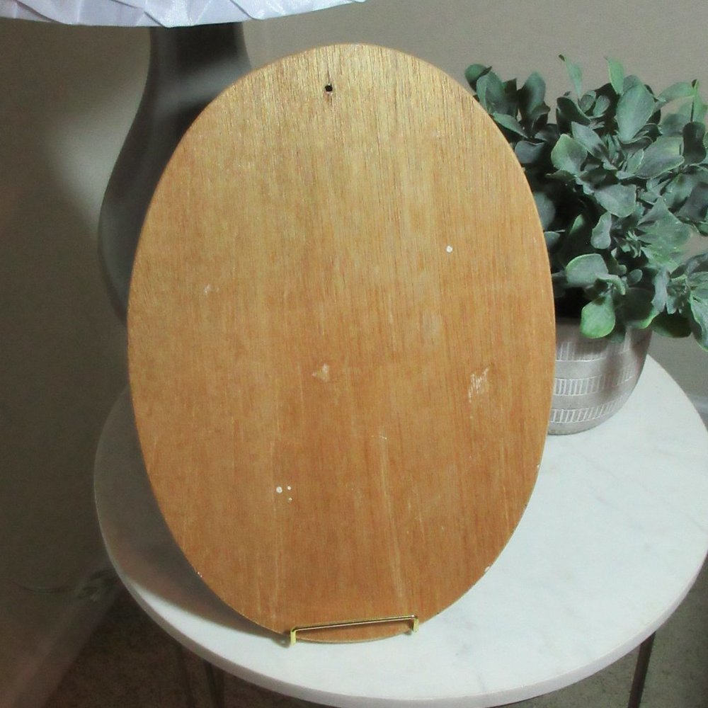 Vintage Hand-Carved Coconut Shell Flower Arrangement on Plaque - Picture 5 of 6